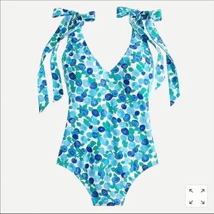 J.Crew bow one-piece blueberry floral size 20 NWT